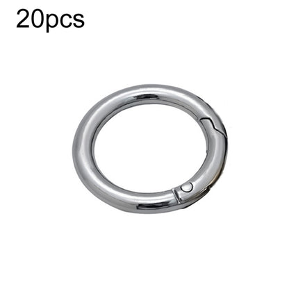 20pcs Zinc Alloy Spring Ring Metal Open Bag Webbing Keychain, Specification: 3 Points Silver by buy2fix