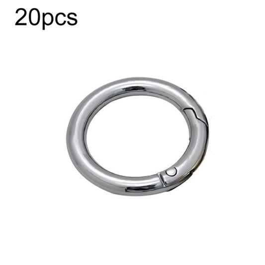 20pcs Zinc Alloy Spring Ring Metal Open Bag Webbing Keychain, Specification: 3 Points Silver by buy2fix