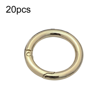 20pcs Zinc Alloy Spring Ring Metal Open Bag Webbing Keychain, Specification: 4 Points Light Gold by buy2fix