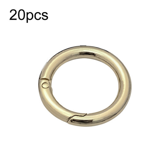 20pcs Zinc Alloy Spring Ring Metal Open Bag Webbing Keychain, Specification: 4 Points Light Gold by buy2fix