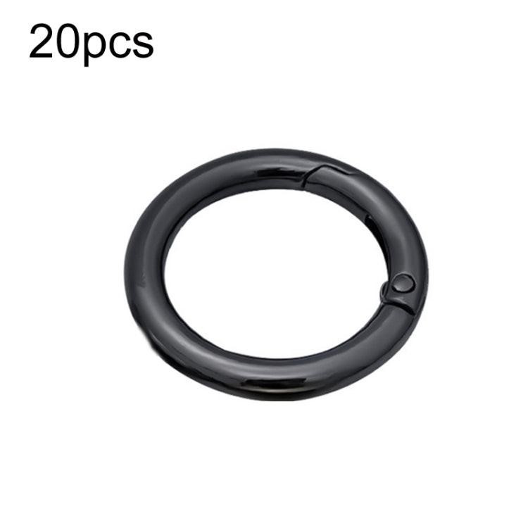 20pcs Zinc Alloy Spring Ring Metal Open Bag Webbing Keychain, Specification: 4 Points Black by buy2fix