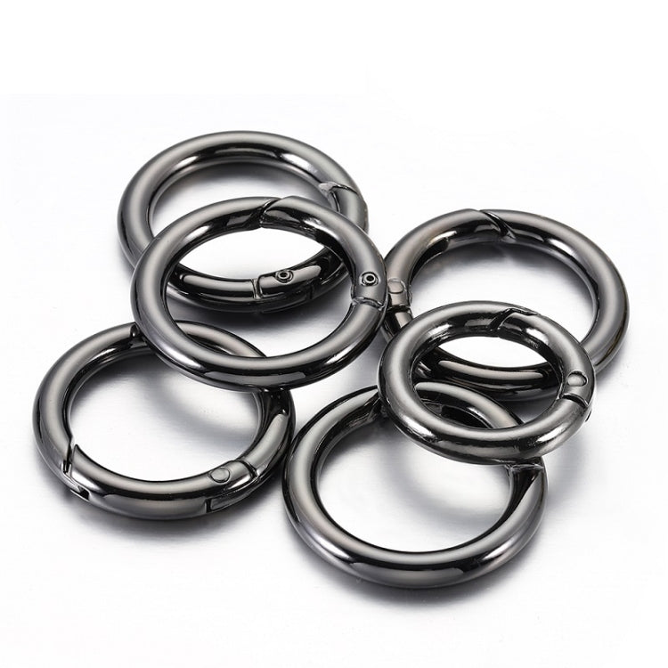 20pcs Zinc Alloy Spring Ring Metal Open Bag Webbing Keychain, Specification: 4 Points Black by buy2fix