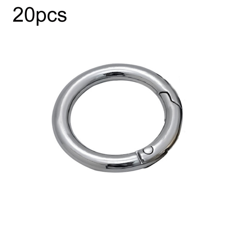 20pcs Zinc Alloy Spring Ring Metal Open Bag Webbing Keychain, Specification: 4 Points Silver by buy2fix