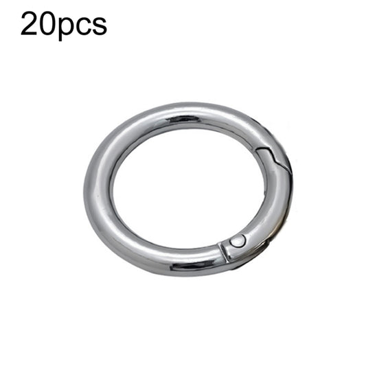 20pcs Zinc Alloy Spring Ring Metal Open Bag Webbing Keychain, Specification: 4 Points Silver by buy2fix