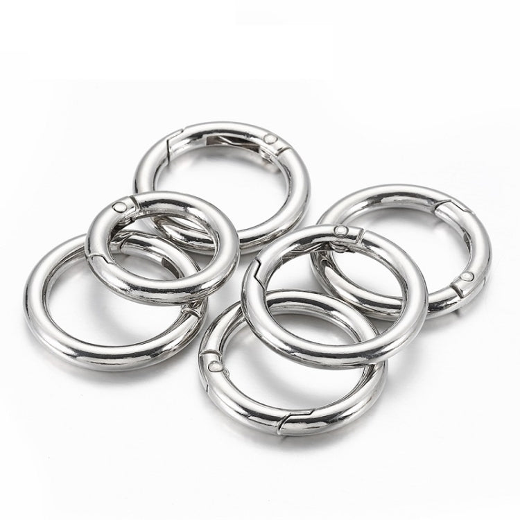 20pcs Zinc Alloy Spring Ring Metal Open Bag Webbing Keychain, Specification: 4 Points Silver by buy2fix