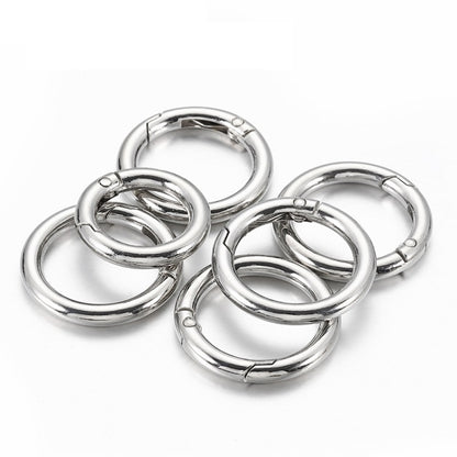 20pcs Zinc Alloy Spring Ring Metal Open Bag Webbing Keychain, Specification: 4 Points Silver by buy2fix