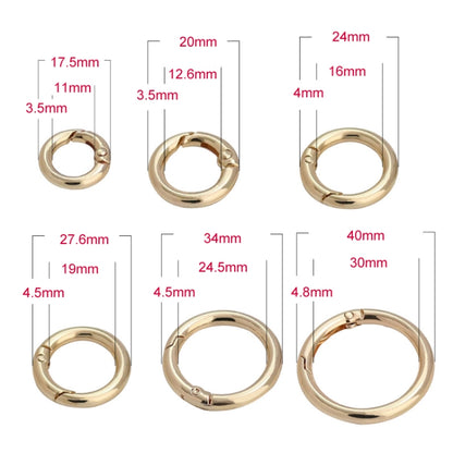20pcs Zinc Alloy Spring Ring Metal Open Bag Webbing Keychain, Specification: 4 Points Silver by buy2fix