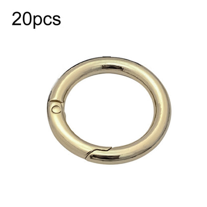 20pcs Zinc Alloy Spring Ring Metal Open Bag Webbing Keychain, Specification: 5 Points Light Gold by buy2fix
