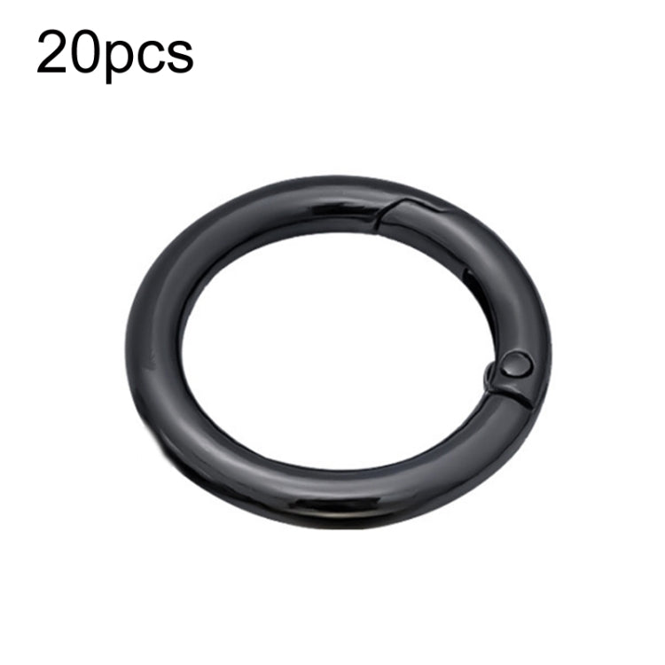 20pcs Zinc Alloy Spring Ring Metal Open Bag Webbing Keychain, Specification: 5 Points Black by buy2fix