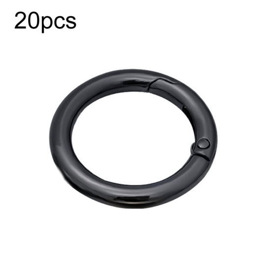 20pcs Zinc Alloy Spring Ring Metal Open Bag Webbing Keychain, Specification: 5 Points Black by buy2fix