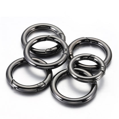 20pcs Zinc Alloy Spring Ring Metal Open Bag Webbing Keychain, Specification: 5 Points Black by buy2fix