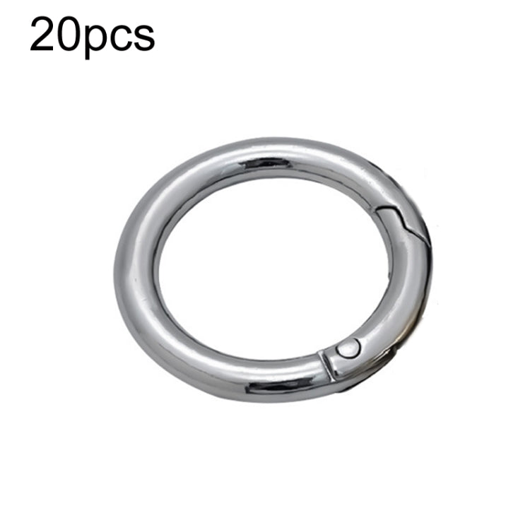 20pcs Zinc Alloy Spring Ring Metal Open Bag Webbing Keychain, Specification: 5 Points Silver by buy2fix