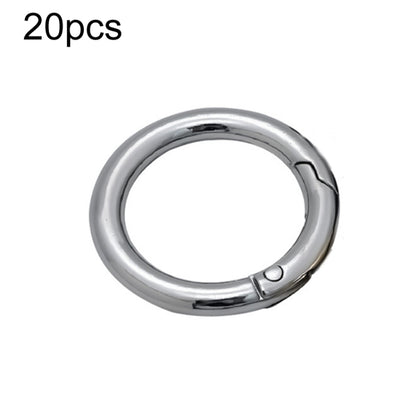 20pcs Zinc Alloy Spring Ring Metal Open Bag Webbing Keychain, Specification: 5 Points Silver by buy2fix