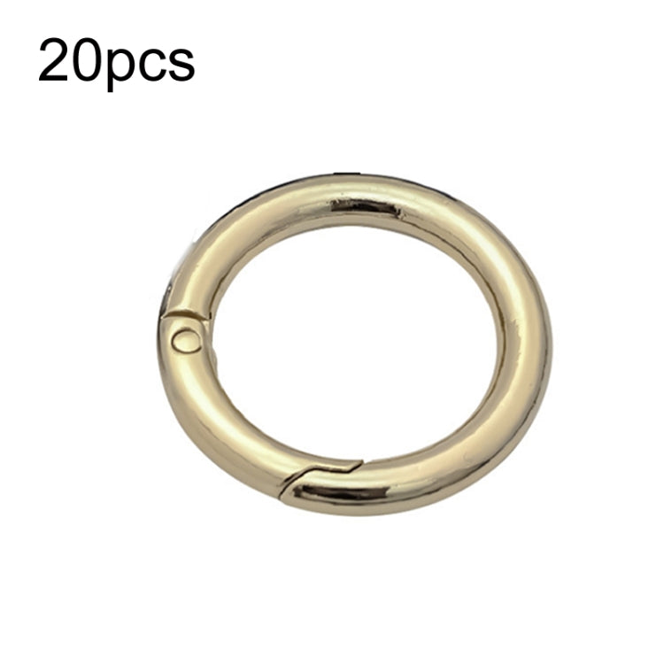 20pcs Zinc Alloy Spring Ring Metal Open Bag Webbing Keychain, Specification: 6 Points Light Gold by buy2fix