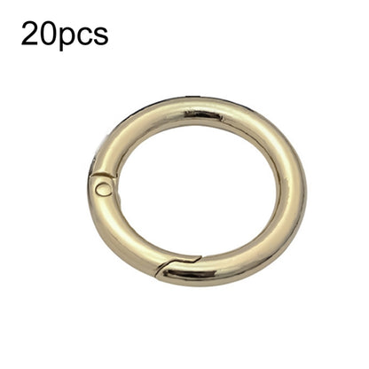 20pcs Zinc Alloy Spring Ring Metal Open Bag Webbing Keychain, Specification: 6 Points Light Gold by buy2fix