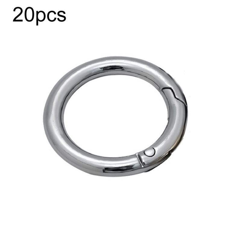 20pcs Zinc Alloy Spring Ring Metal Open Bag Webbing Keychain, Specification: 6 Points Silver by buy2fix
