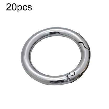 20pcs Zinc Alloy Spring Ring Metal Open Bag Webbing Keychain, Specification: 6 Points Silver by buy2fix