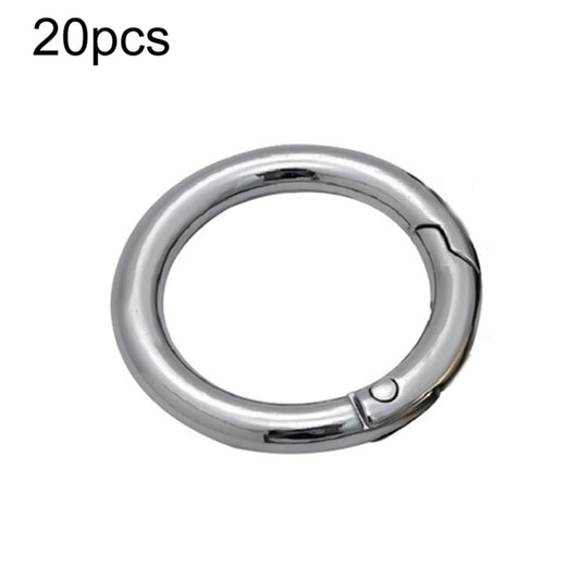 20pcs Zinc Alloy Spring Ring Metal Open Bag Webbing Keychain, Specification: 6 Points Silver by buy2fix