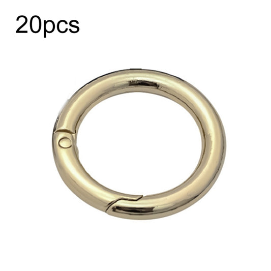 20pcs Zinc Alloy Spring Ring Metal Open Bag Webbing Keychain, Specification: 1 inch Light Gold by buy2fix