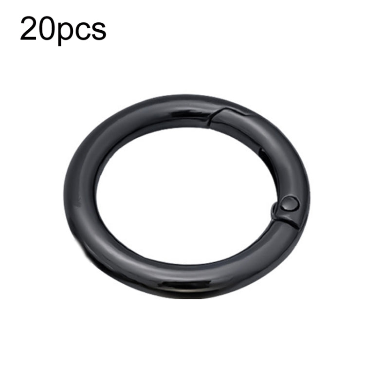 20pcs Zinc Alloy Spring Ring Metal Open Bag Webbing Keychain, Specification: 1 inch Black by buy2fix
