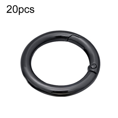 20pcs Zinc Alloy Spring Ring Metal Open Bag Webbing Keychain, Specification: 1 inch Black by buy2fix