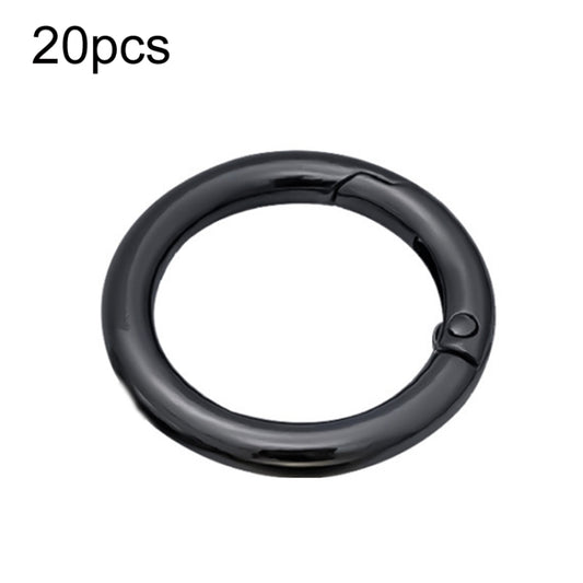 20pcs Zinc Alloy Spring Ring Metal Open Bag Webbing Keychain, Specification: 1 inch Black by buy2fix