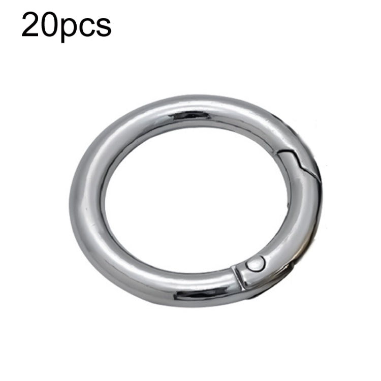 20pcs Zinc Alloy Spring Ring Metal Open Bag Webbing Keychain, Specification: 1 inch Silver by buy2fix