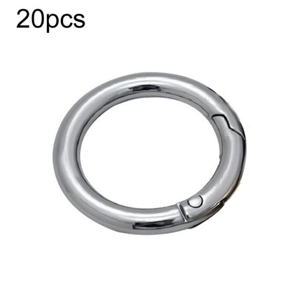 20pcs Zinc Alloy Spring Ring Metal Open Bag Webbing Keychain, Specification: 1 inch Silver by buy2fix