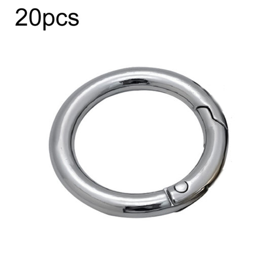 20pcs Zinc Alloy Spring Ring Metal Open Bag Webbing Keychain, Specification: 1 inch Silver by buy2fix