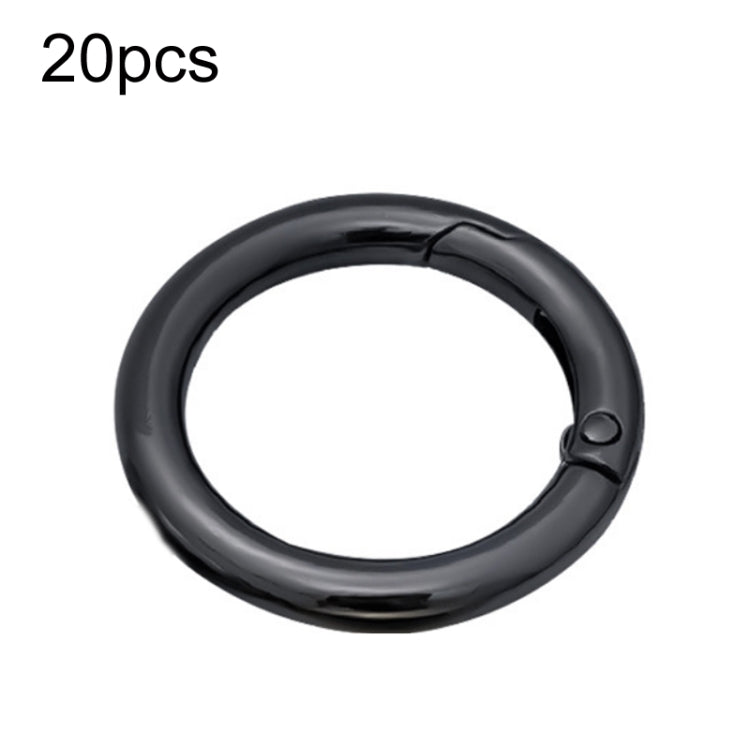 20pcs Zinc Alloy Spring Ring Metal Open Bag Webbing Keychain, Specification: Inch 2 Black by buy2fix