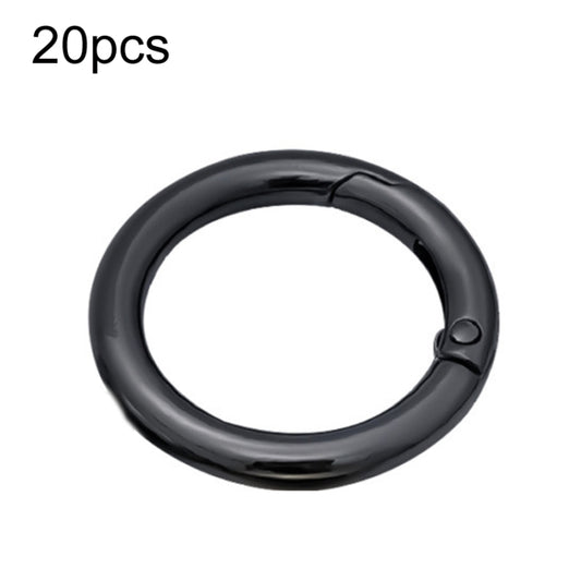 20pcs Zinc Alloy Spring Ring Metal Open Bag Webbing Keychain, Specification: Inch 2 Black by buy2fix