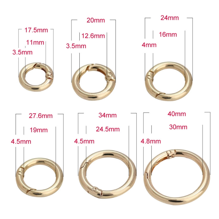 20pcs Zinc Alloy Spring Ring Metal Open Bag Webbing Keychain, Specification: Inch 2 Black by buy2fix