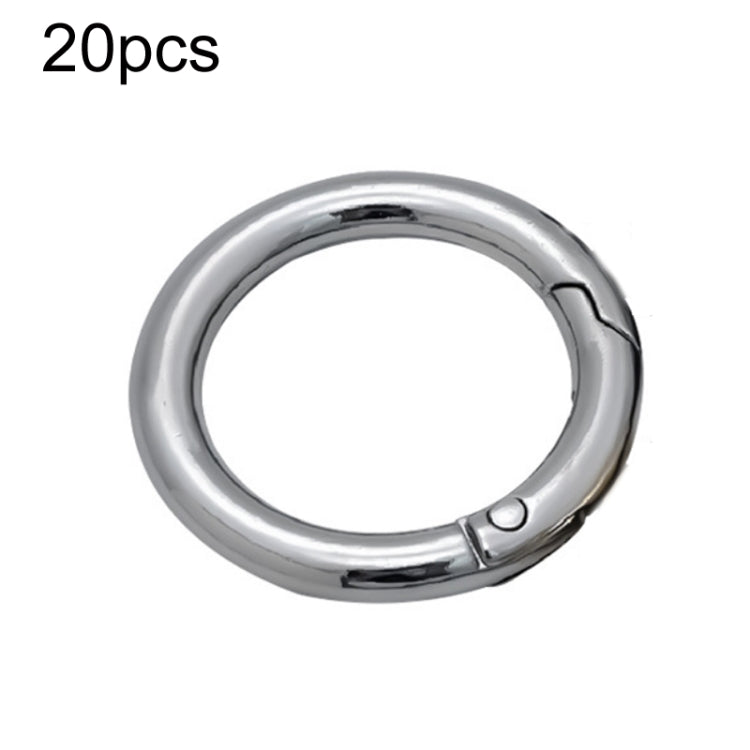 20pcs Zinc Alloy Spring Ring Metal Open Bag Webbing Keychain, Specification: Inch 2 Silver by buy2fix