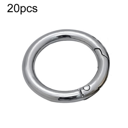 20pcs Zinc Alloy Spring Ring Metal Open Bag Webbing Keychain, Specification: Inch 2 Silver by buy2fix