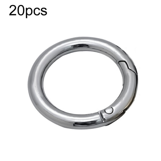 20pcs Zinc Alloy Spring Ring Metal Open Bag Webbing Keychain, Specification: Inch 2 Silver by buy2fix