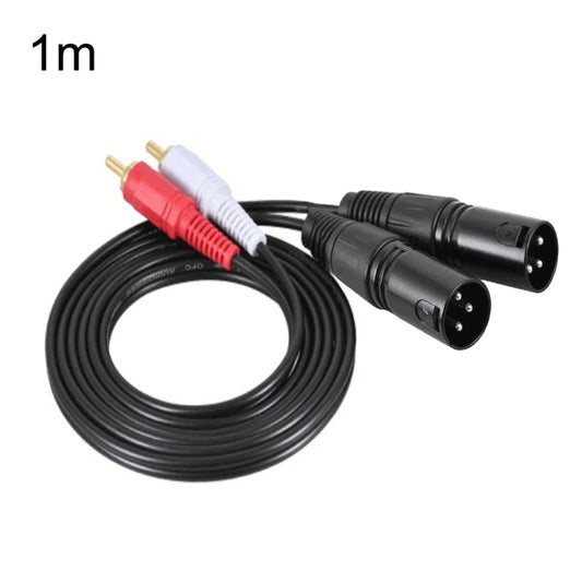 2RCA To 2XLR Speaker Canon Cable Audio Balance Cable, Size: 1m(Dual Lotus To Dual Canon Male) - Microphone Audio Cable & Connector by buy2fix | Online Shopping UK | buy2fix