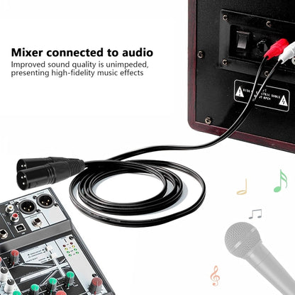 2RCA To 2XLR Speaker Canon Cable Audio Balance Cable, Size: 1m(Dual Lotus To Dual Canon Male) - Microphone Audio Cable & Connector by buy2fix | Online Shopping UK | buy2fix