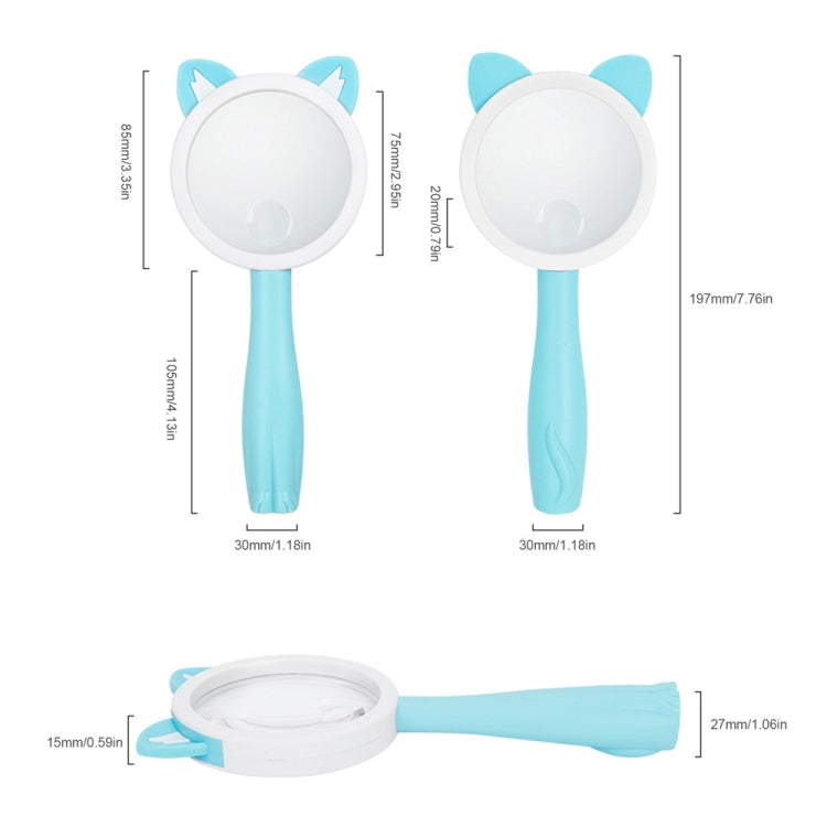 2275 5X/10X Cartoon Animal Handheld Children Science Experiment Magnifying Glass(Pink Rabbit) - Hand Held Style by buy2fix | Online Shopping UK | buy2fix