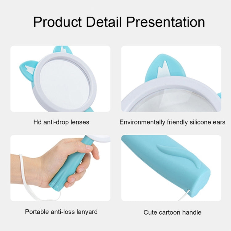 2275 5X/10X Cartoon Animal Handheld Children Science Experiment Magnifying Glass(Pink Rabbit) - Hand Held Style by buy2fix | Online Shopping UK | buy2fix