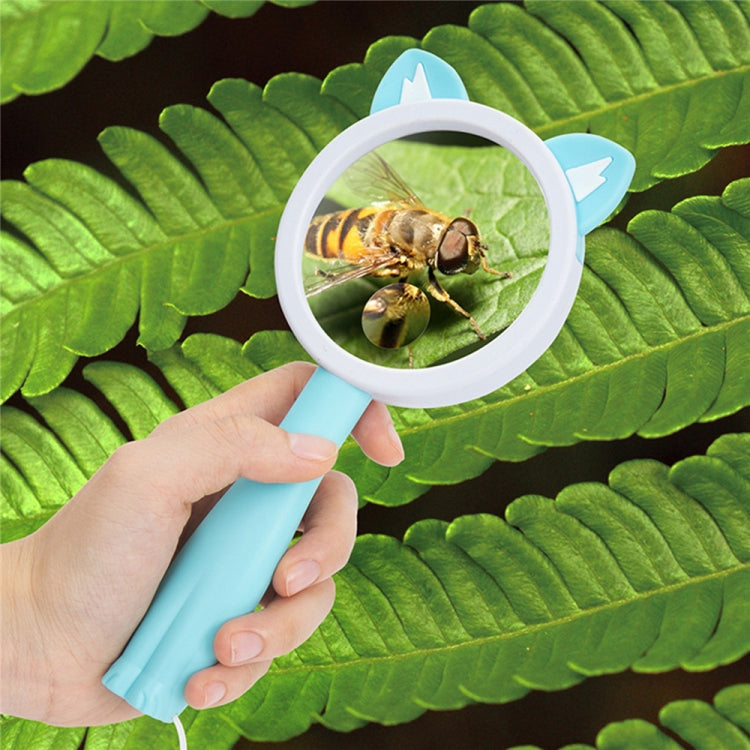 2275 5X/10X Cartoon Animal Handheld Children Science Experiment Magnifying Glass(Pink Rabbit) - Hand Held Style by buy2fix | Online Shopping UK | buy2fix