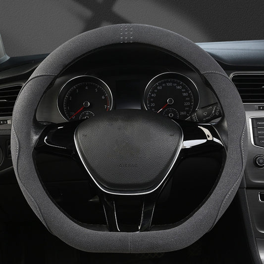 Turned Fur D Type Steering Wheel Cover, Size: 38cm(Gray) by buy2fix
