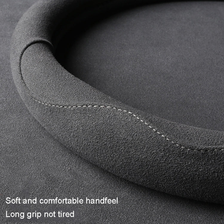 Turned Fur D Type Steering Wheel Cover, Size: 38cm(Black Blue) by buy2fix