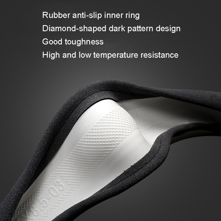 Turned Fur D Type Steering Wheel Cover, Size: 38cm(Black Blue) by buy2fix