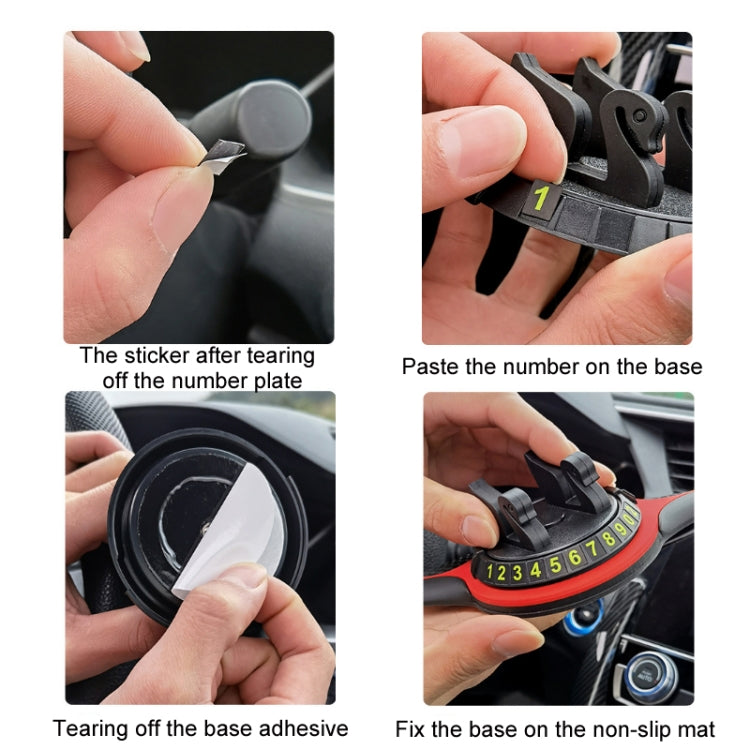 Car Center Console Mobile Phone Anti-skid Mat Temporary Parking Number Plate(With Bracket) by buy2fix