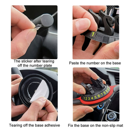 Car Center Console Mobile Phone Anti-skid Mat Temporary Parking Number Plate(With Bracket) by buy2fix