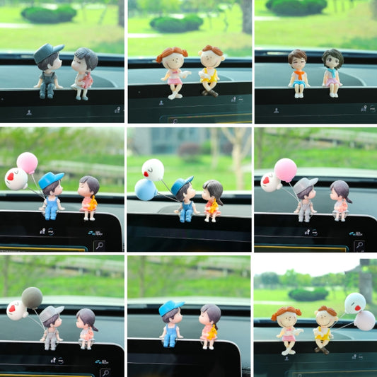 Car Ornament Ornament Lovely Kissing Couple Doll, Color: Blue+Balloon by buy2fix