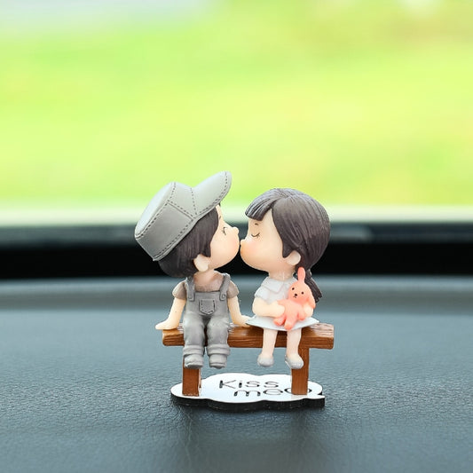 Car Ornament Ornament Lovely Kissing Couple Doll, Color: Stool Gray Couple by buy2fix