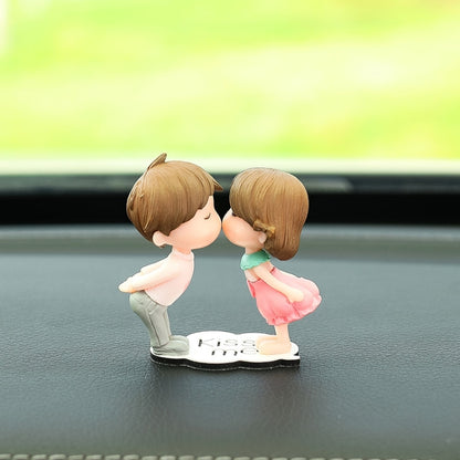 Car Ornament Ornament Lovely Kissing Couple Doll, Color: Pink White Kiss Couple by buy2fix