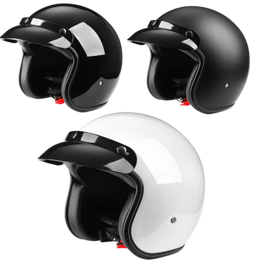 BYB 701 All Seasons Retro Motorcycle Helmet, Size: M(Bright White) - Helmets by BYB | Online Shopping UK | buy2fix