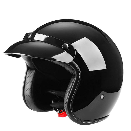 BYB 701 All Seasons Retro Motorcycle Helmet, Size: L(Bright Black) - Helmets by BYB | Online Shopping UK | buy2fix